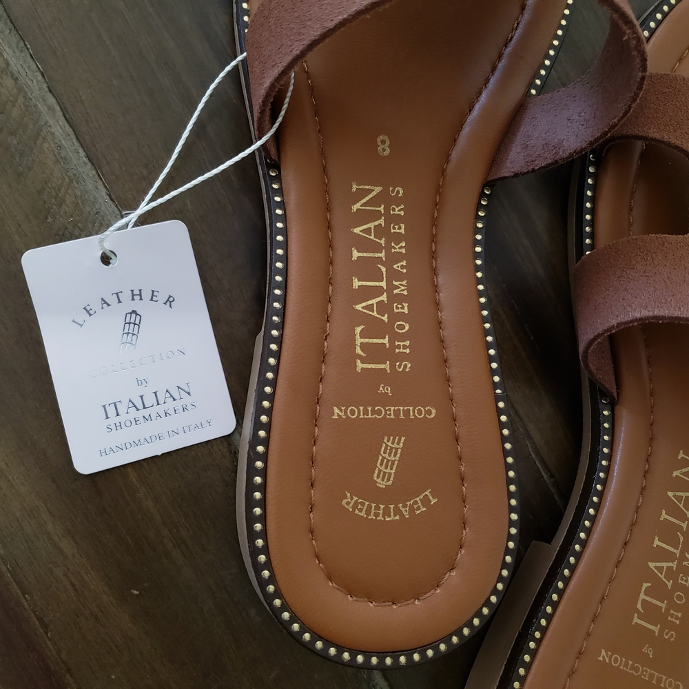 Italian Shoemakers Tan Slide Sandals - Picture 5 of 5